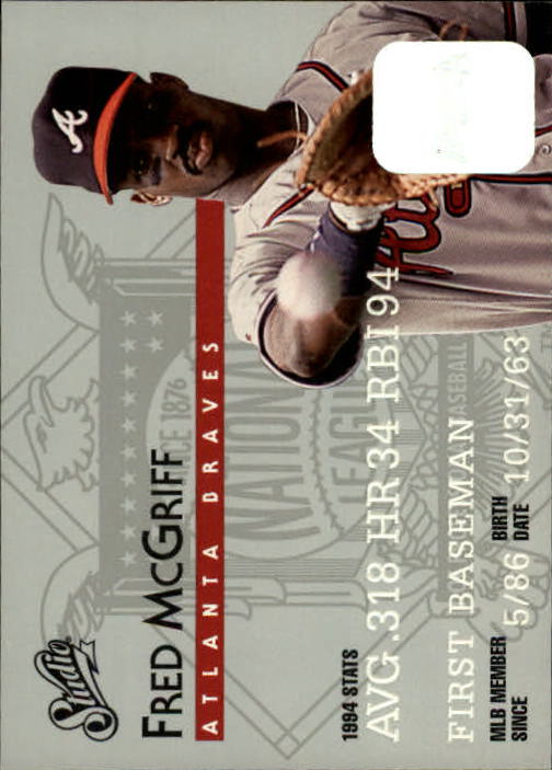 1995 Studio Baseball "Main Set" Cards #1 to #200 - Picture 44 of 397