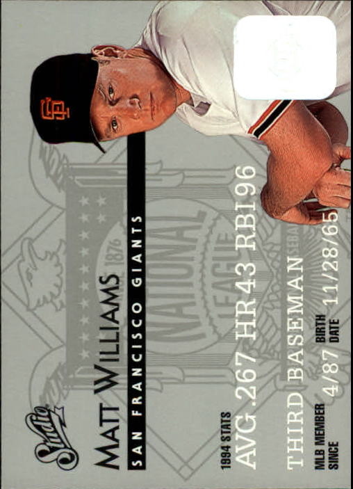 1995 Studio Baseball "Main Set" Cards #1 to #200 - Picture 46 of 397
