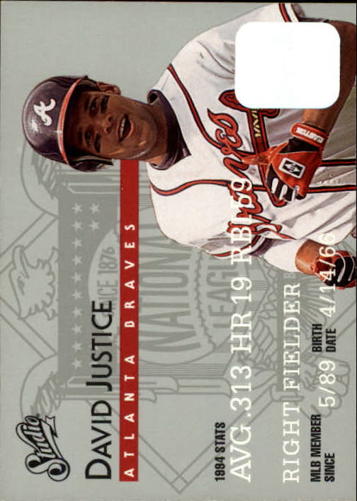 1995 Studio Baseball "Main Set" Cards #1 to #200 - Picture 60 of 397