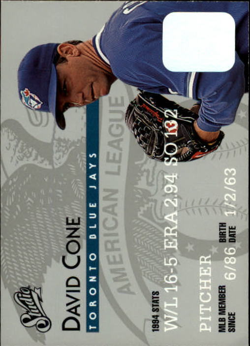 1995 Studio Baseball "Main Set" Cards #1 to #200 - Picture 64 of 397