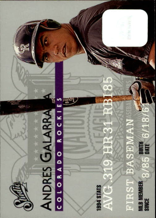 1995 Studio Baseball "Main Set" Cards #1 to #200 - Picture 82 of 397