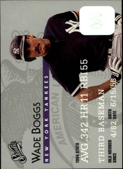 1995 Studio Baseball "Main Set" Cards #1 to #200 - Picture 90 of 397