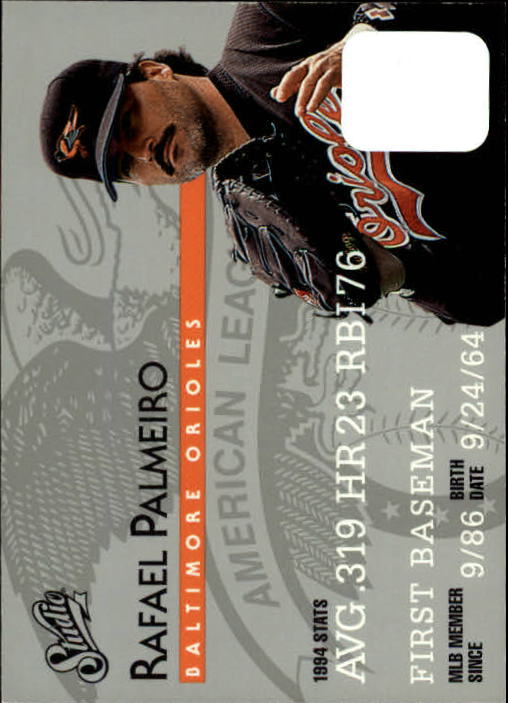 1995 Studio Baseball "Main Set" Cards #1 to #200 - Picture 96 of 397