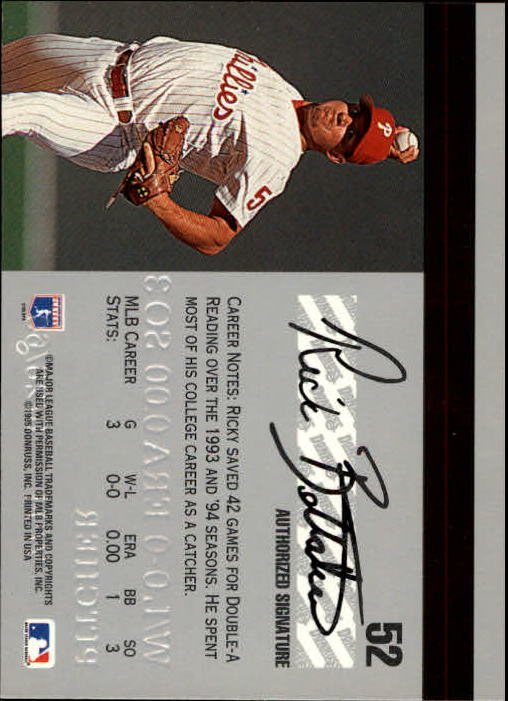 1995 Studio Baseball "Main Set" Cards #1 to #200 - Picture 103 of 397