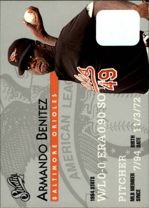 1995 Studio Baseball "Main Set" Cards #1 to #200 - Picture 130 of 397