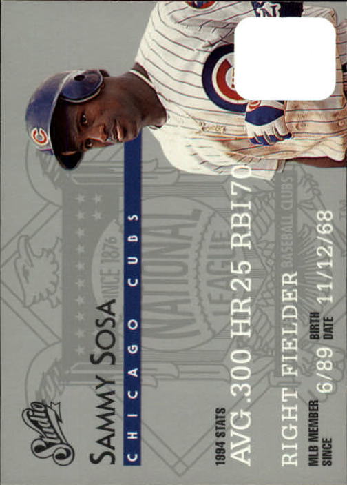 1995 Studio Baseball "Main Set" Cards #1 to #200 - Picture 154 of 397