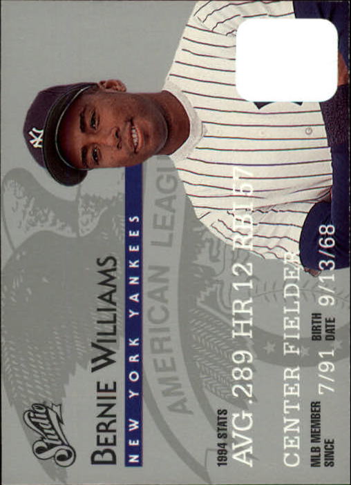 1995 Studio Baseball "Main Set" Cards #1 to #200 - Picture 156 of 397