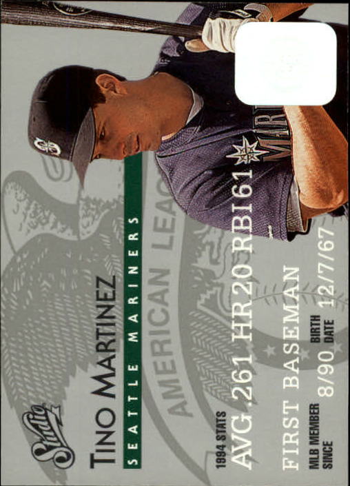 1995 Studio Baseball "Main Set" Cards #1 to #200 - Picture 162 of 397