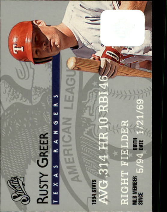 1995 Studio Baseball "Main Set" Cards #1 to #200 - Picture 176 of 397