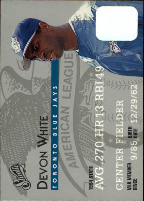 1995 Studio Baseball "Main Set" Cards #1 to #200 - Picture 184 of 397