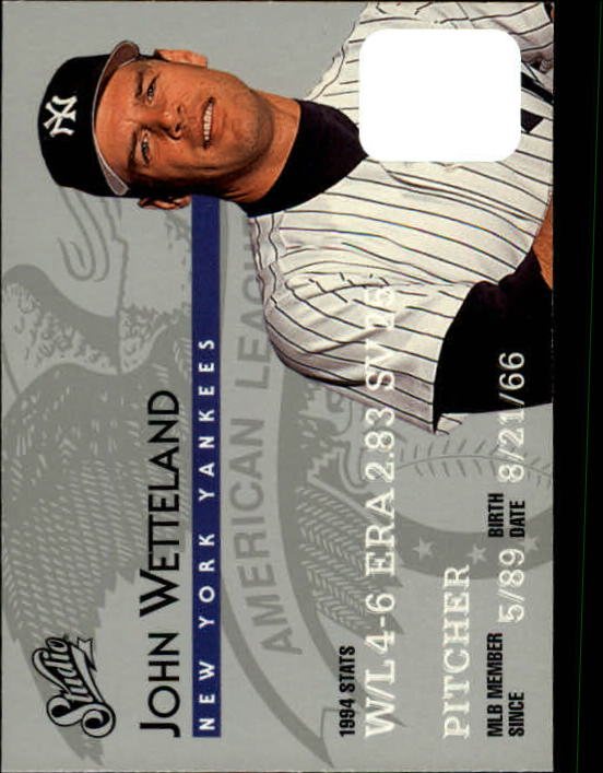 1995 Studio Baseball "Main Set" Cards #1 to #200 - Picture 186 of 397