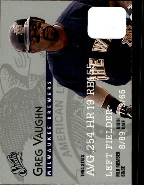 1995 Studio Baseball "Main Set" Cards #1 to #200 - Picture 190 of 397