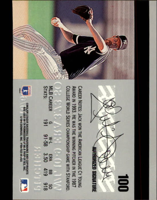 1995 Studio Baseball "Main Set" Cards #1 to #200 - Picture 199 of 397