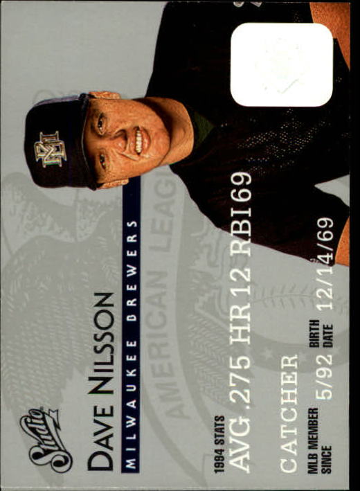 1995 Studio Baseball "Main Set" Cards #1 to #200 - Picture 204 of 397