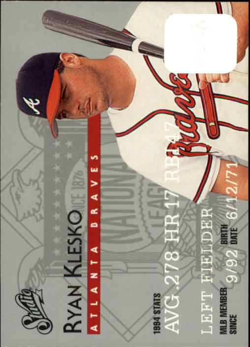 1995 Studio Baseball "Main Set" Cards #1 to #200 - Picture 216 of 397