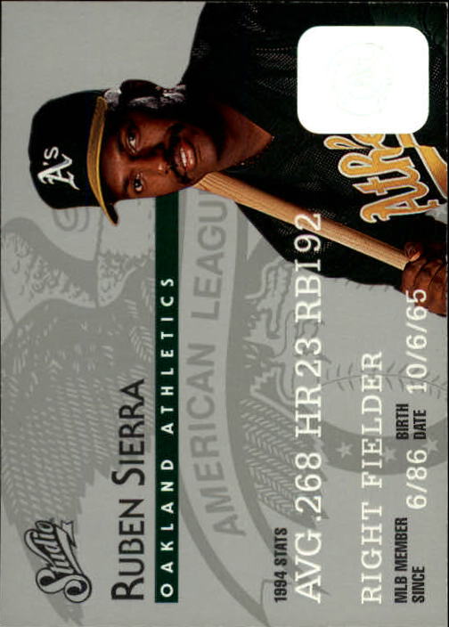 1995 Studio Baseball "Main Set" Cards #1 to #200 - Picture 220 of 397