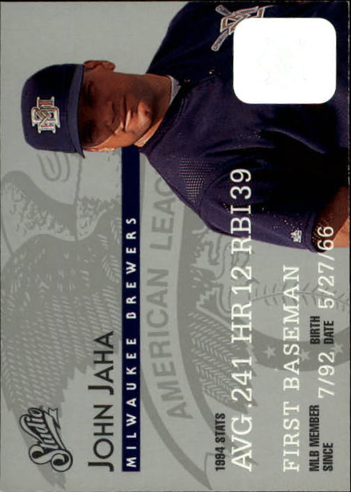 1995 Studio Baseball "Main Set" Cards #1 to #200 - Picture 260 of 397