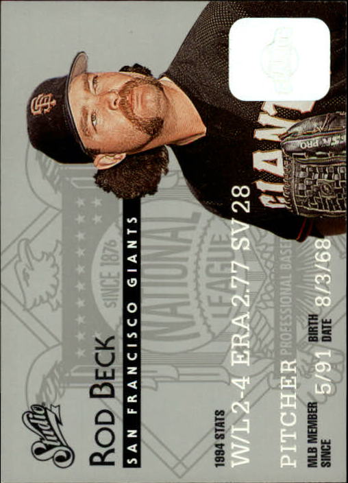 1995 Studio Baseball "Main Set" Cards #1 to #200 - Picture 290 of 397