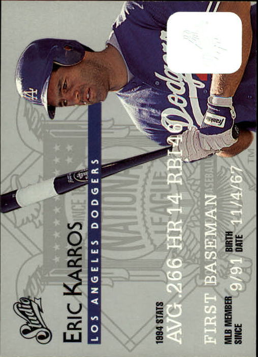 1995 Studio Baseball "Main Set" Cards #1 to #200 - Picture 292 of 397