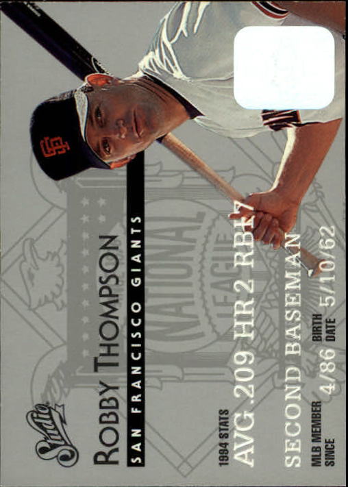 1995 Studio Baseball "Main Set" Cards #1 to #200 - Picture 300 of 397