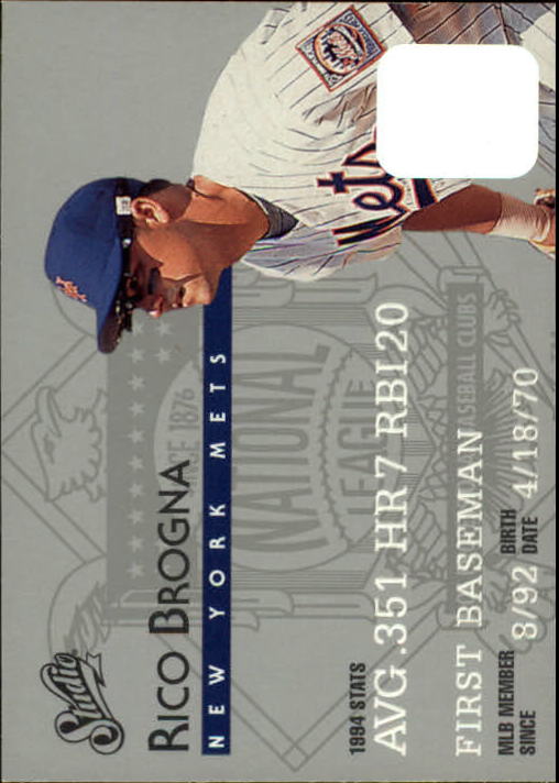 1995 Studio Baseball "Main Set" Cards #1 to #200 - Picture 310 of 397