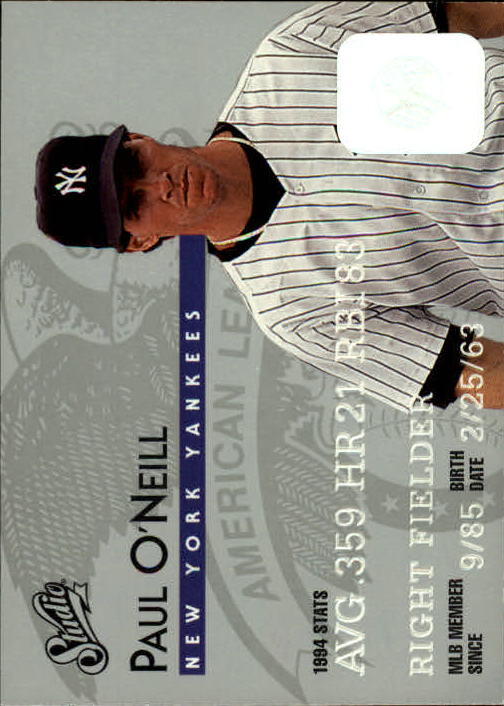 1995 Studio Baseball "Main Set" Cards #1 to #200 - Picture 320 of 397