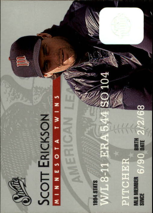 1995 Studio Baseball "Main Set" Cards #1 to #200 - Picture 328 of 397