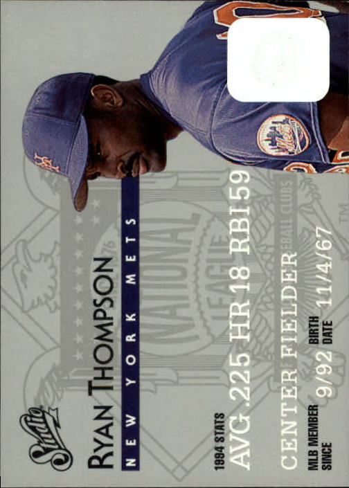 1995 Studio Baseball "Main Set" Cards #1 to #200 - Picture 330 of 397