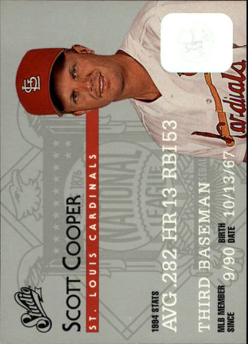 1995 Studio Baseball "Main Set" Cards #1 to #200 - Picture 334 of 397
