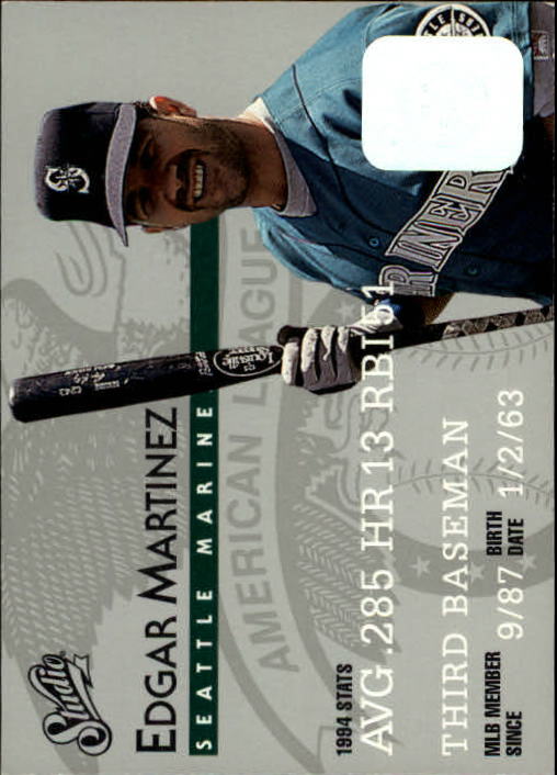 1995 Studio Baseball "Main Set" Cards #1 to #200 - Picture 362 of 397