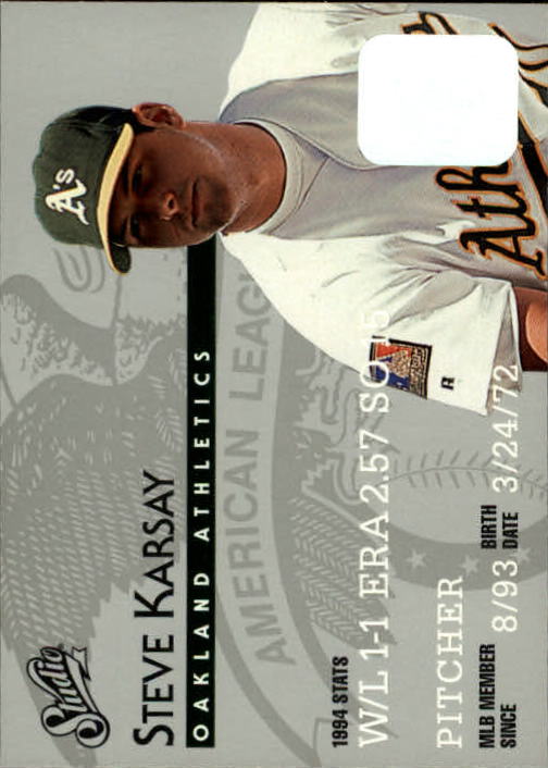 1995 Studio Baseball "Main Set" Cards #1 to #200 - Picture 364 of 397