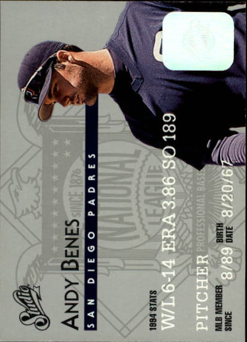 1995 Studio Baseball "Main Set" Cards #1 to #200 - Picture 374 of 397