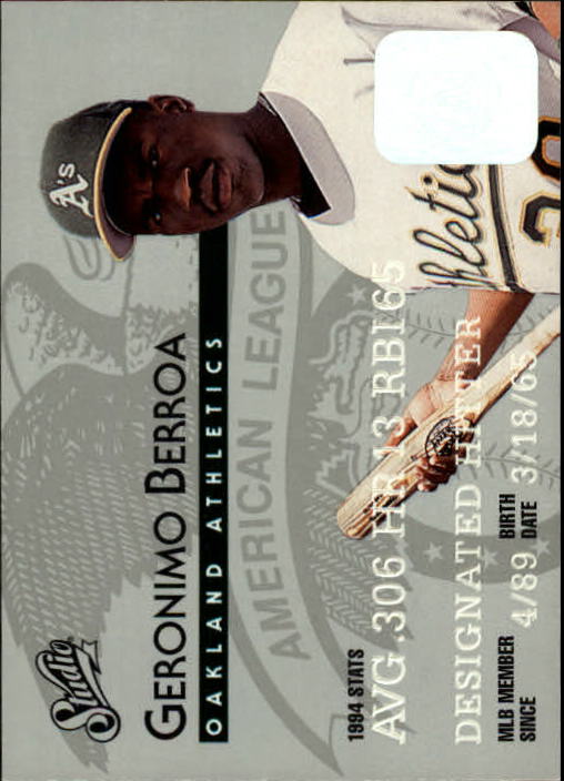 1995 Studio Baseball "Main Set" Cards #1 to #200 - Picture 392 of 397