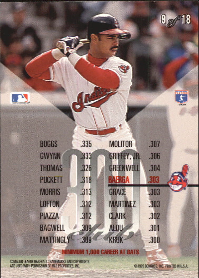 Foglia Baseball 1995 "300 Club" Inserto Carte - Foto 5 di 13