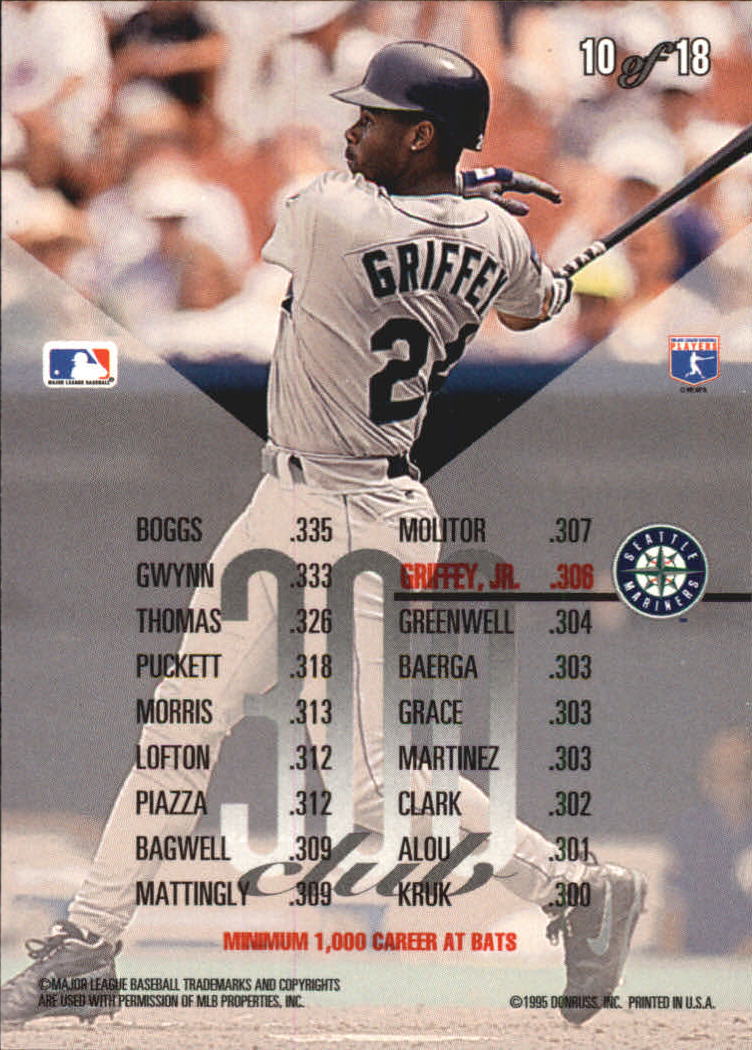 Foglia Baseball 1995 "300 Club" Inserto Carte - Foto 7 di 13