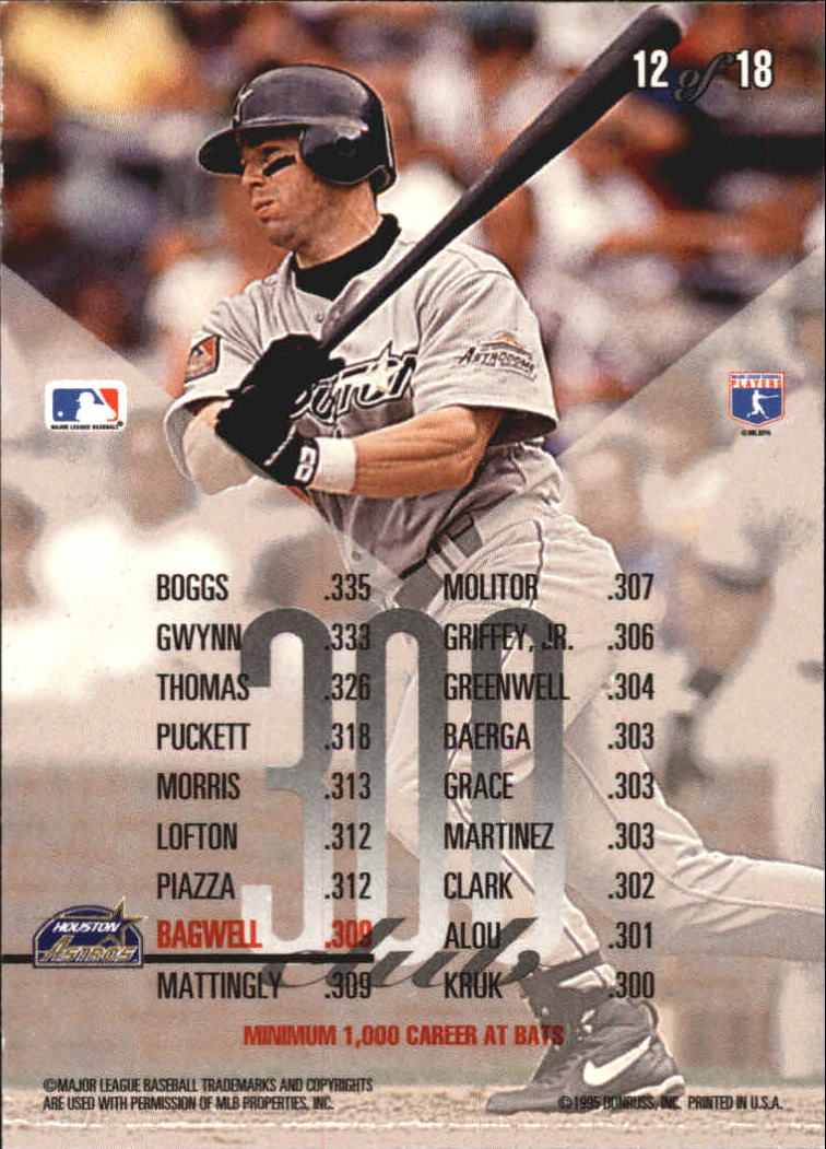 Foglia Baseball 1995 "300 Club" Inserto Carte - Foto 9 di 13