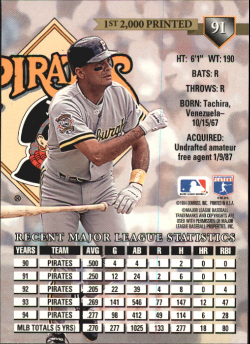 Tarjetas paralelas de béisbol Donruss 1995 ""Pruebas de prensa - Imagen 21 de 71