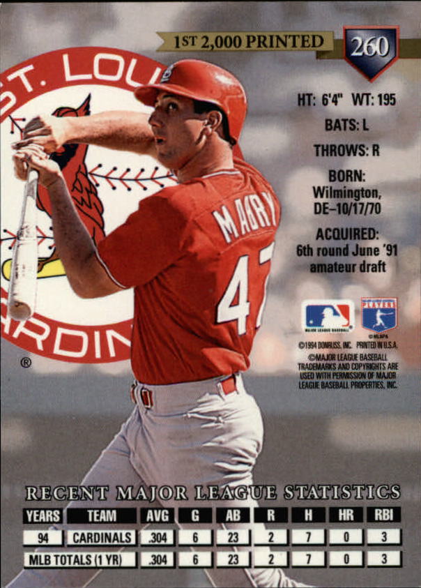 Tarjetas paralelas de béisbol Donruss 1995 ""Pruebas de prensa - Imagen 43 de 71