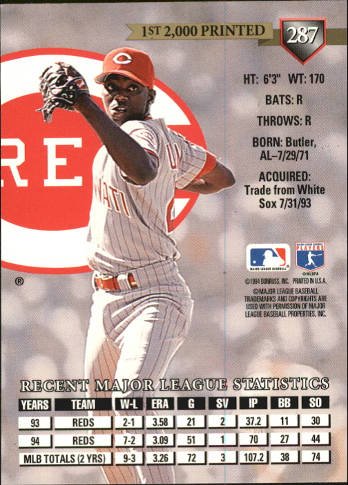 Tarjetas paralelas de béisbol Donruss 1995 ""Pruebas de prensa - Imagen 49 de 71