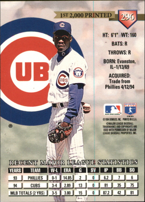 Tarjetas paralelas de béisbol Donruss 1995 ""Pruebas de prensa - Imagen 51 de 71