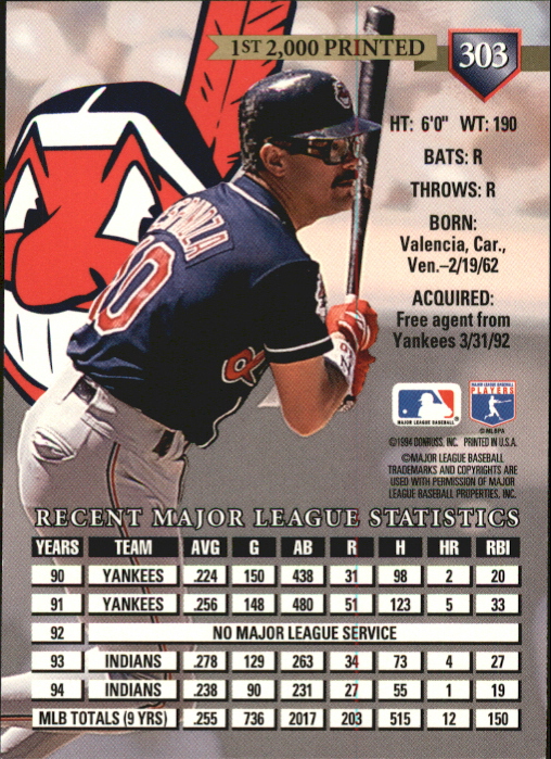 Tarjetas paralelas de béisbol Donruss 1995 ""Pruebas de prensa - Imagen 55 de 71