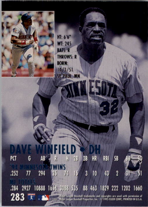 1995 Ultra (Fleer) Baseball "Main Set" Cards #251 to #450 - Picture 37 of 199