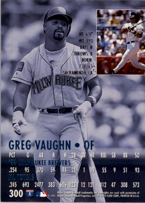 1995 Ultra (Fleer) Baseball "Main Set" Cards #251 to #450 - Picture 43 of 199
