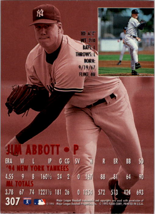 1995 Ultra (Fleer) Baseball "Main Set" Cards #251 to #450 - Picture 47 of 199