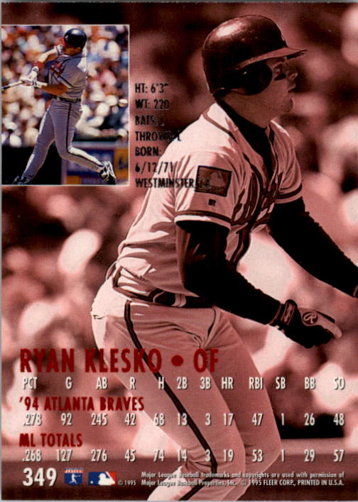 1995 Ultra (Fleer) Baseball "Main Set" Cards #251 to #450 - Picture 79 of 199