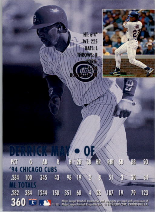 1995 Ultra (Fleer) Baseball "Main Set" Cards #251 to #450 - Picture 97 of 199