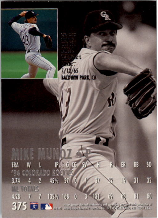 1995 Ultra (Fleer) Baseball "Main Set" Cards #251 to #450 - Picture 123 of 199