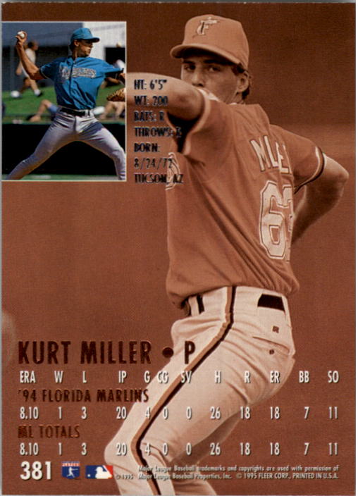 1995 Ultra (Fleer) Baseball "Main Set" Cards #251 to #450 - Picture 129 of 199