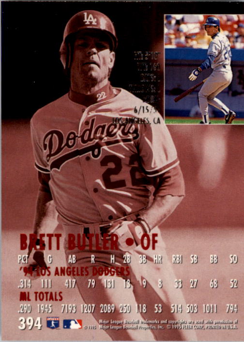 1995 Ultra (Fleer) Baseball "Main Set" Cards #251 to #450 - Picture 141 of 199