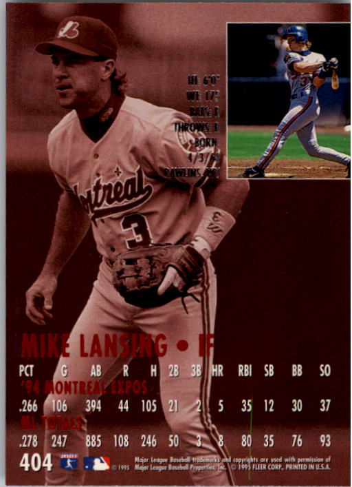 1995 Ultra (Fleer) Baseball "Main Set" Cards #251 to #450 - Picture 159 of 199